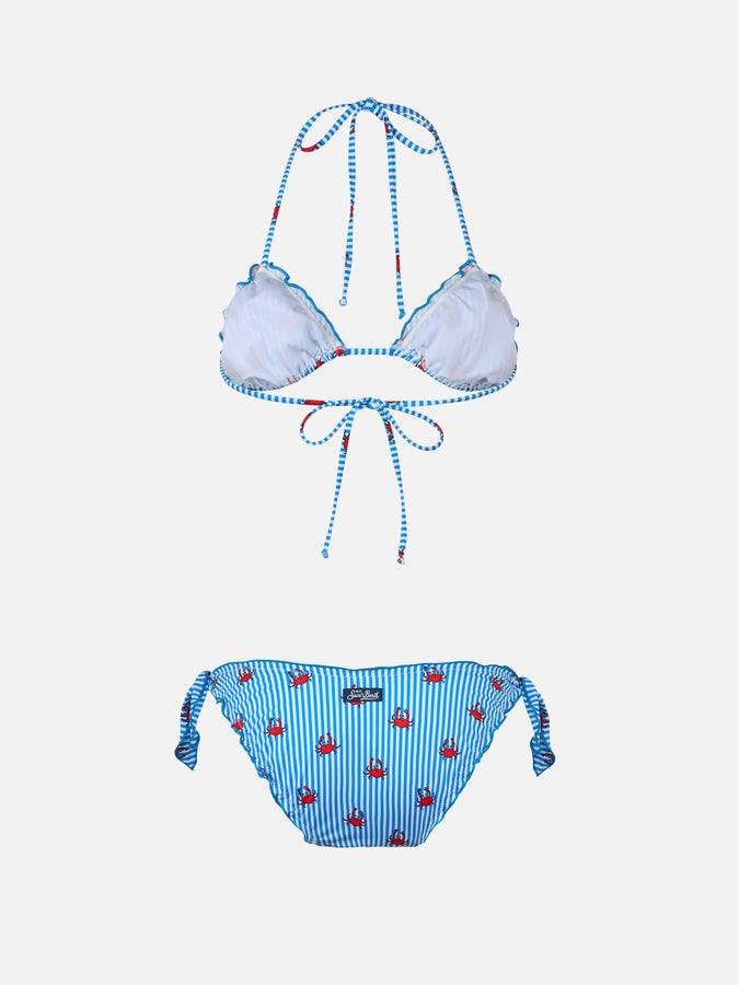 Mc2 Saint Barth Woman Triangle Classic Bikini Sarius With Crab Print
