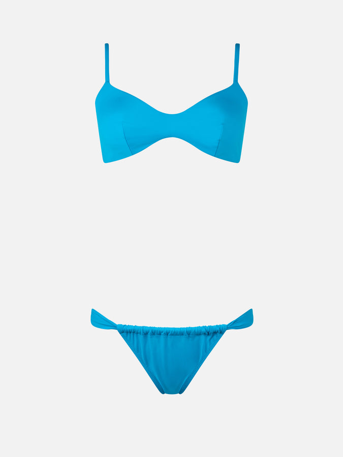Mc2 Saint Barth Woman Turquoise Scoop Bralette Bikini May Noelle