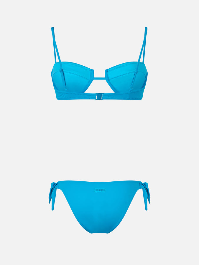 Mc2 Saint Barth Woman Turquoise Underwired Bralette Bikini Salina Yali