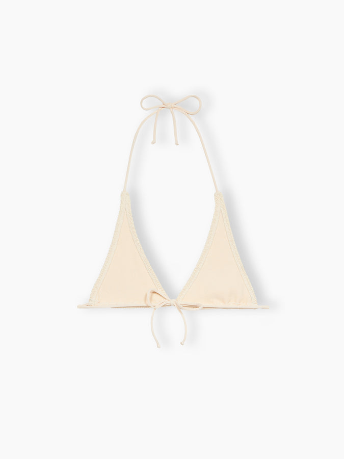 Mc2 Saint Barth Woman White Crinkle Triangle Top Guiana