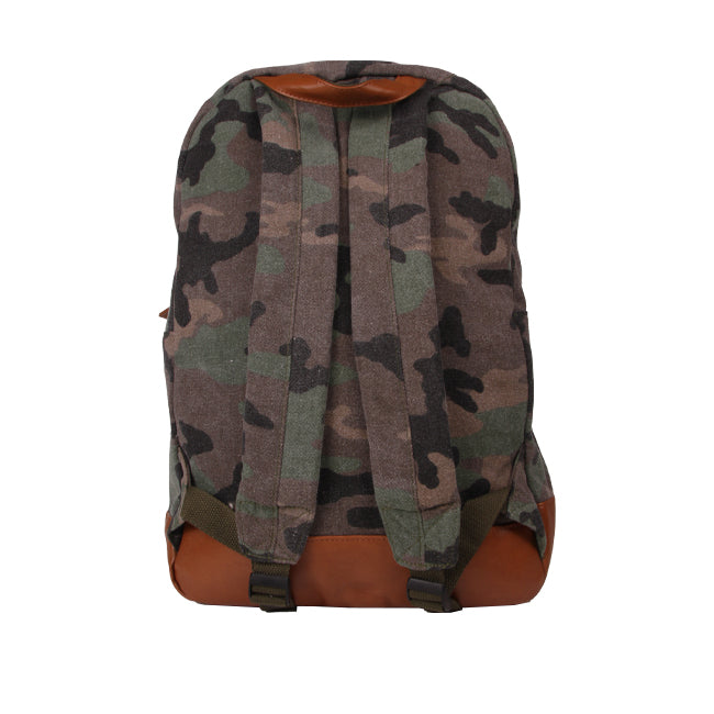 Mc2 Saint Barth Zaino In Canvas Mimetico Verde Militare