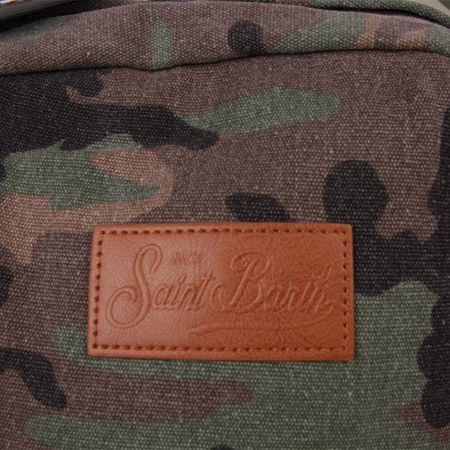 Mc2 Saint Barth Zaino In Canvas Mimetico Verde Militare
