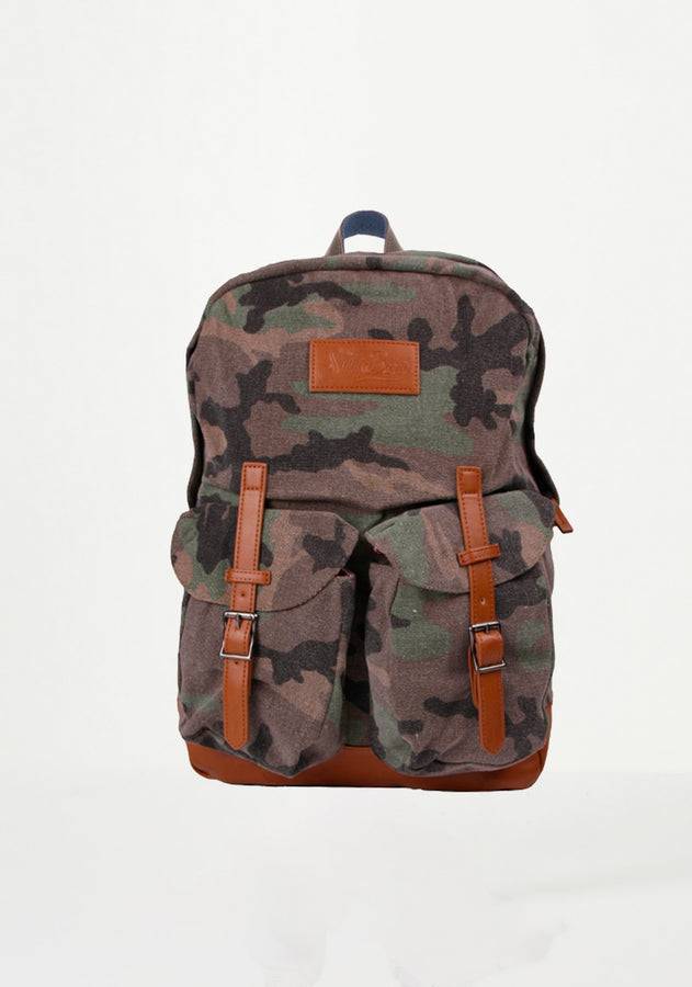 Mc2 Saint Barth Zaino in canvas mimetico verde militare