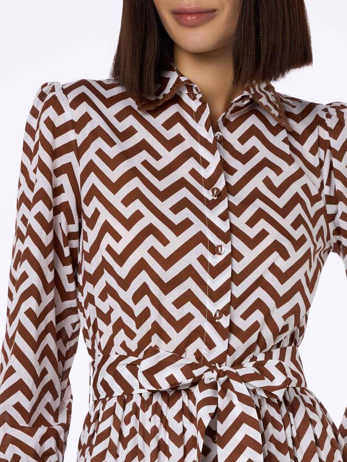 Mc2 Saint Barth Zigazag Print Woman Cotton Dress Jensen