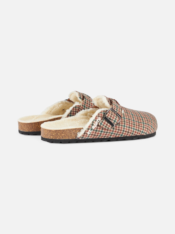 Mc2 Saint Barth Zoccoli Sandalo Da Donna Pelosi Con Stampa Pied De Poule