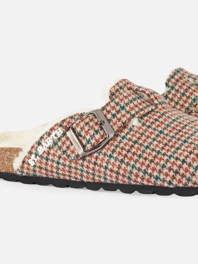 Mc2 Saint Barth Zoccoli Sandalo Da Donna Pelosi Con Stampa Pied De Poule