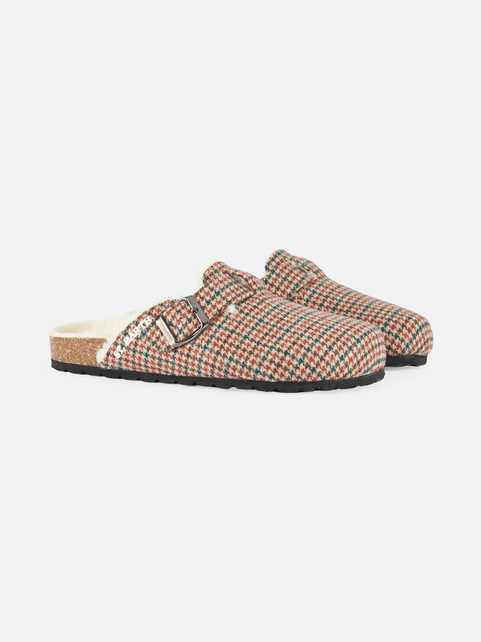 Mc2 Saint Barth Zoccoli sandalo da donna pelosi con stampa pied de poule