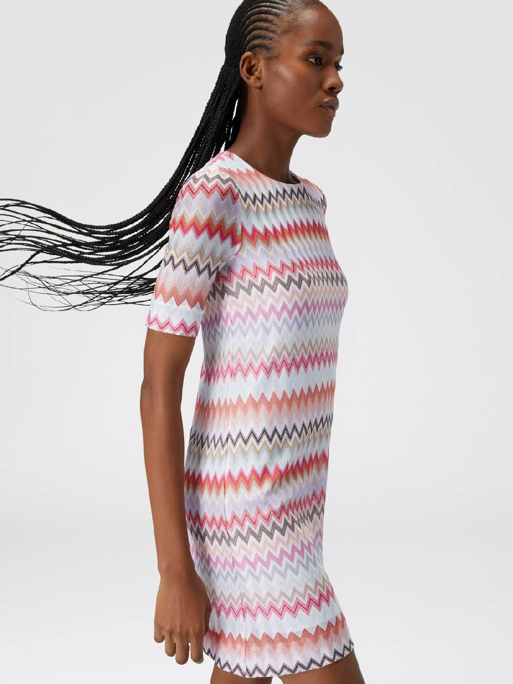 Missoni Abito A Maniche Corte In Cotone E Viscosa Zig Zag