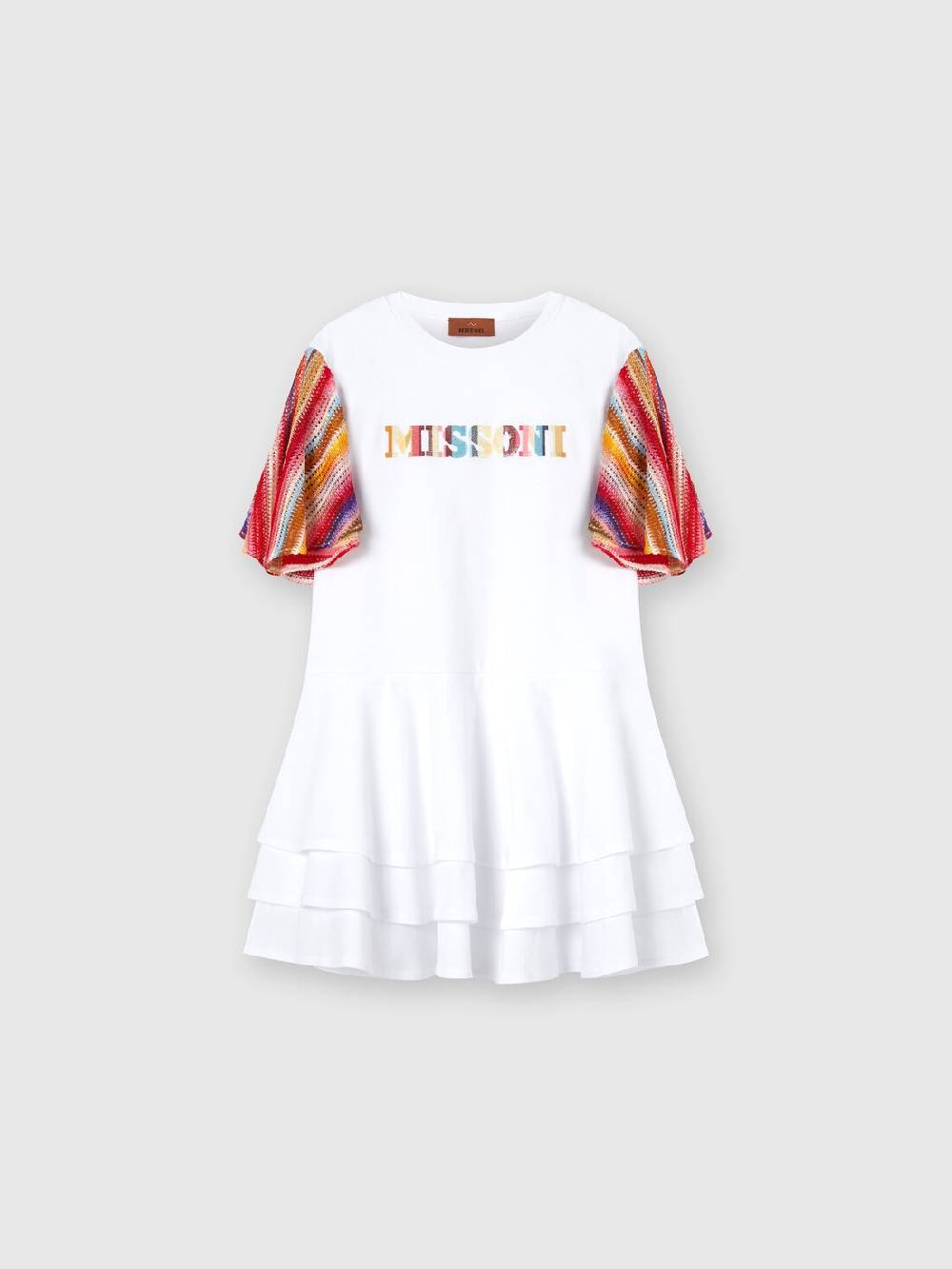 Missoni Abito a maniche corte in jersey di cotone con scritta logo