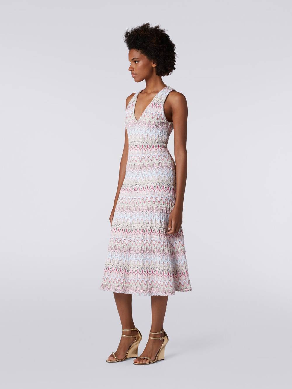 Missoni Abito Con Scollatura A V In Misto Viscosa Motivo A Onde