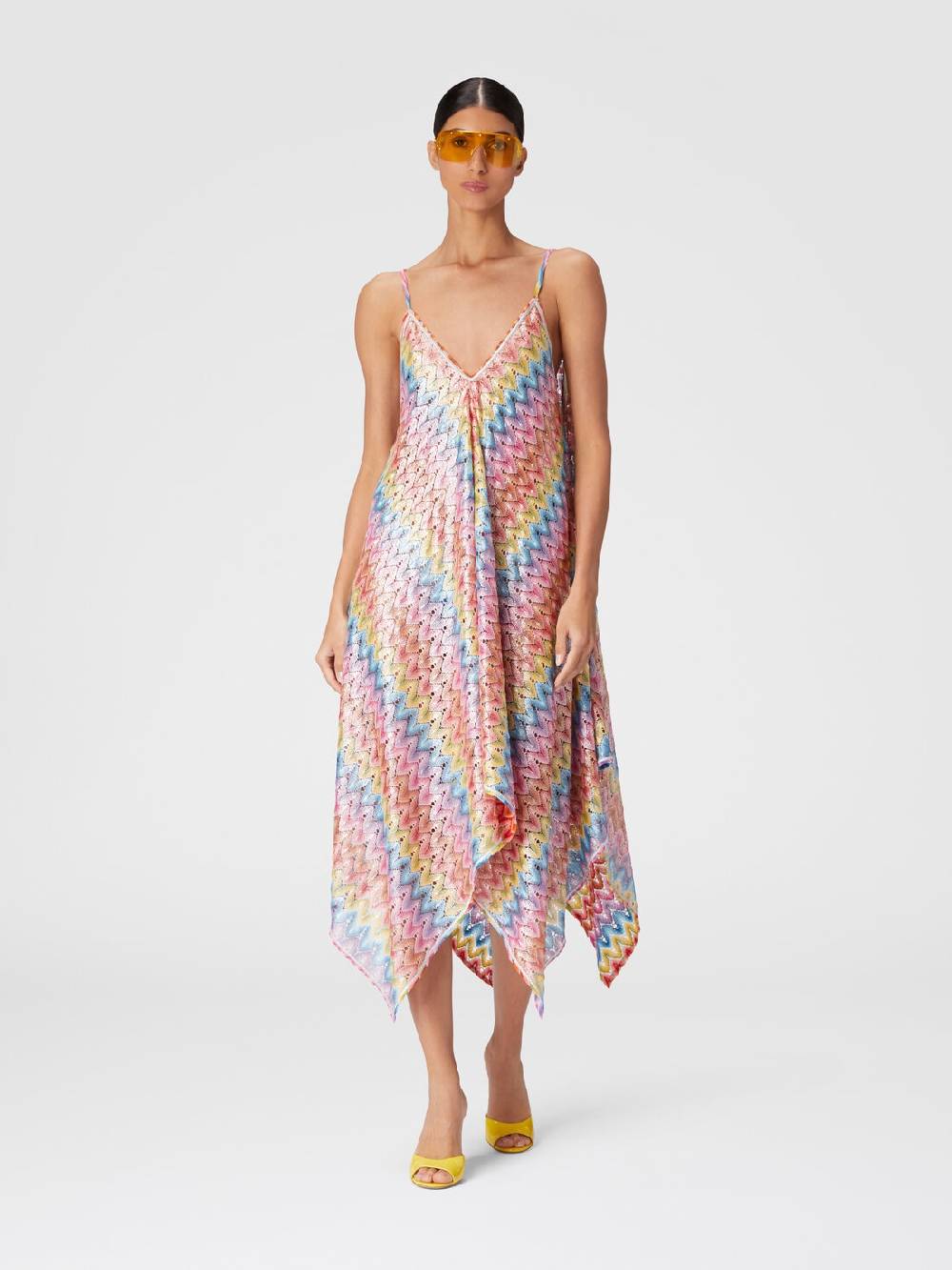 Missoni Abito copricostume a foulard in pizzo spalmato