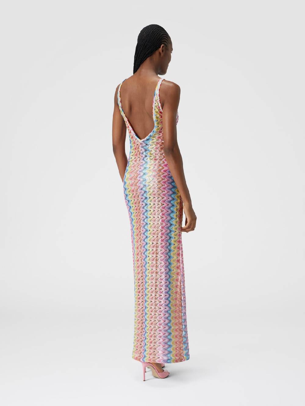 Missoni Abito Copricostume Lungo Con Scollatura A V E Spacco