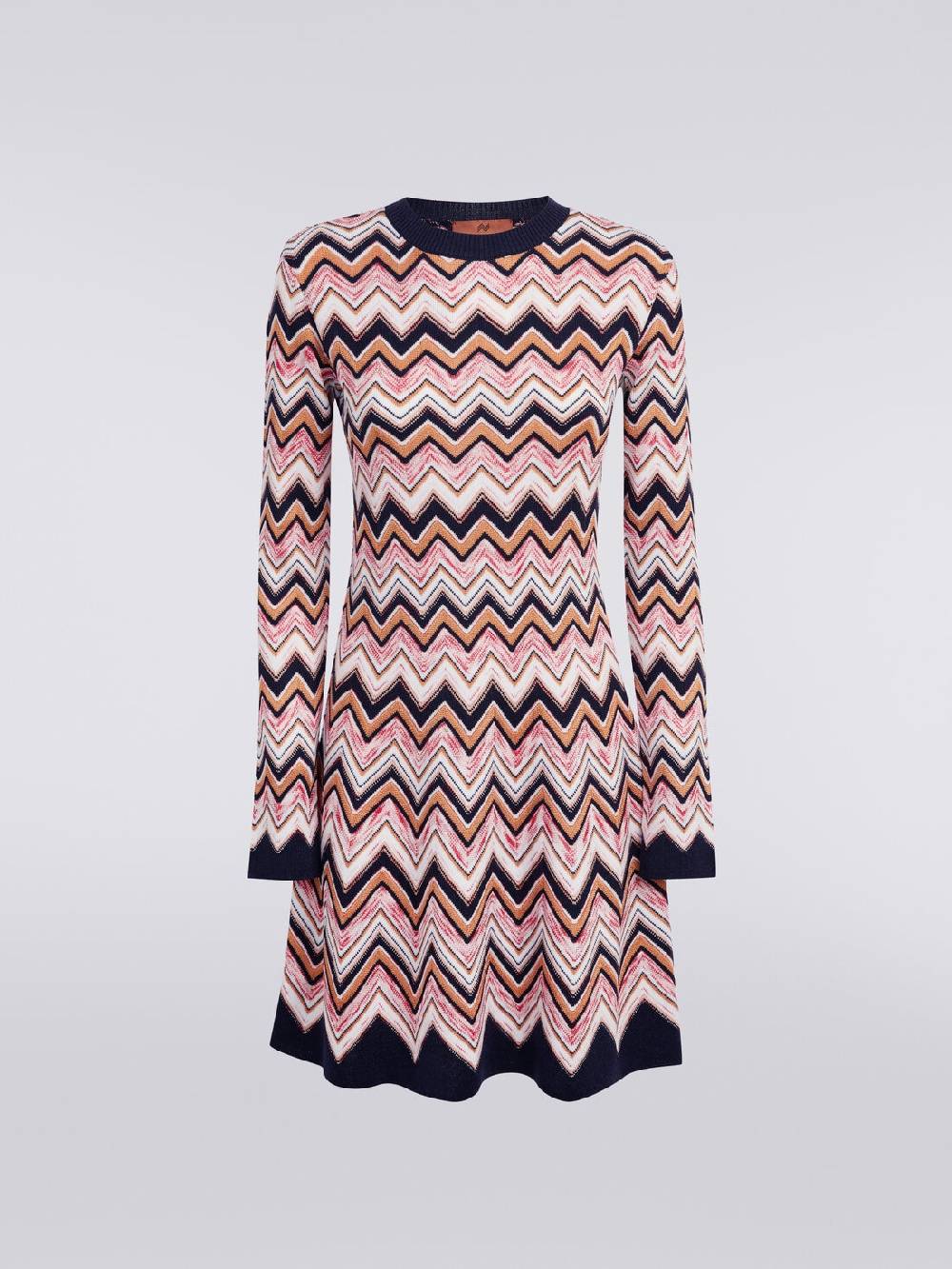 Missoni Abito Girocollo A Maniche Lunghe In Maglia Zig Zag