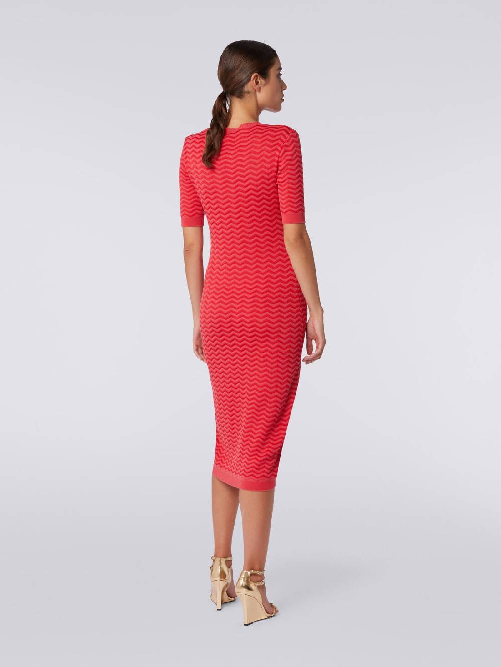 Missoni Abito Longuette Girocollo In Maglia Chevron