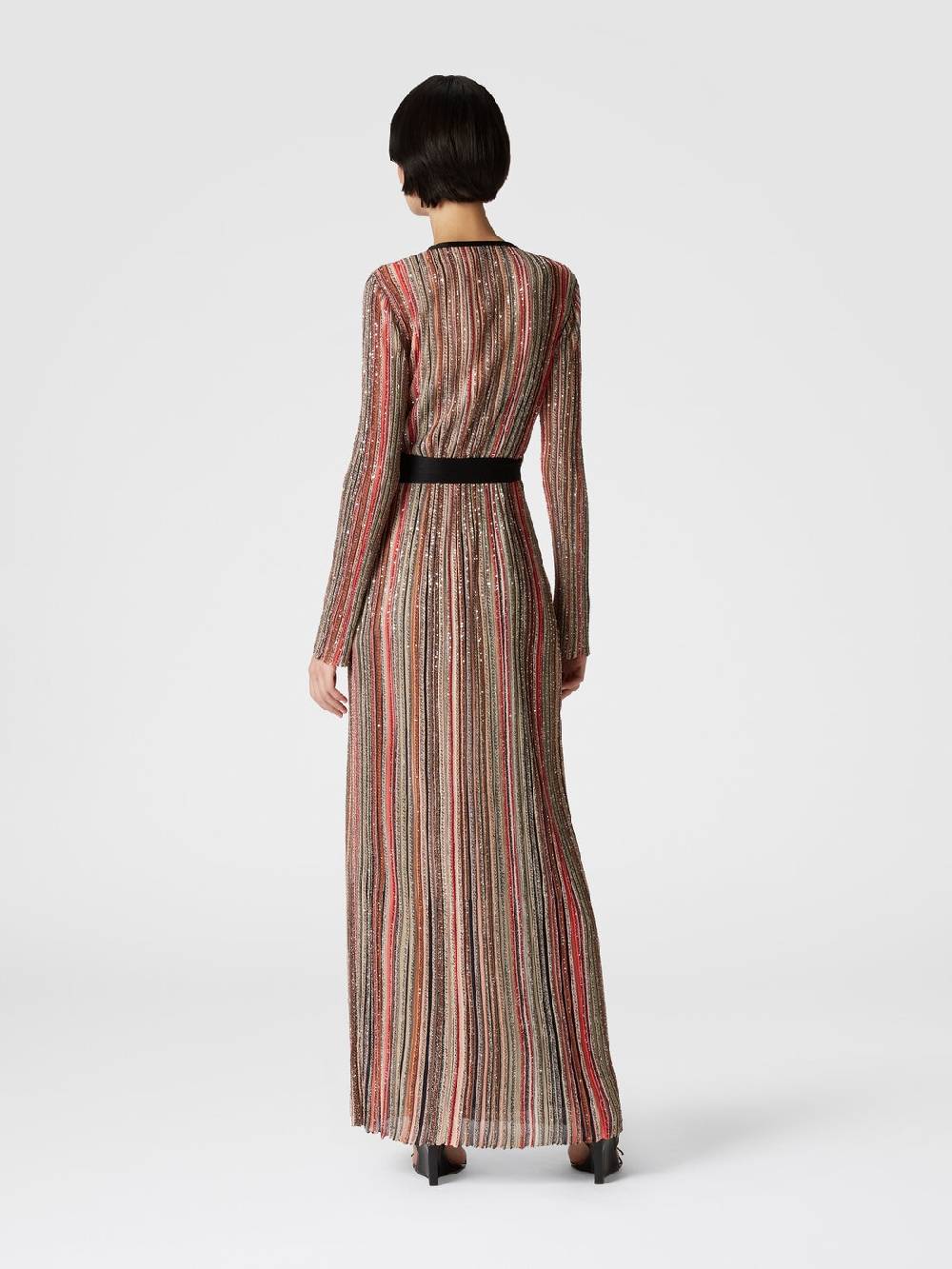 Missoni Abito Lungo Con Chiusura A Portafoglio E Paillettes