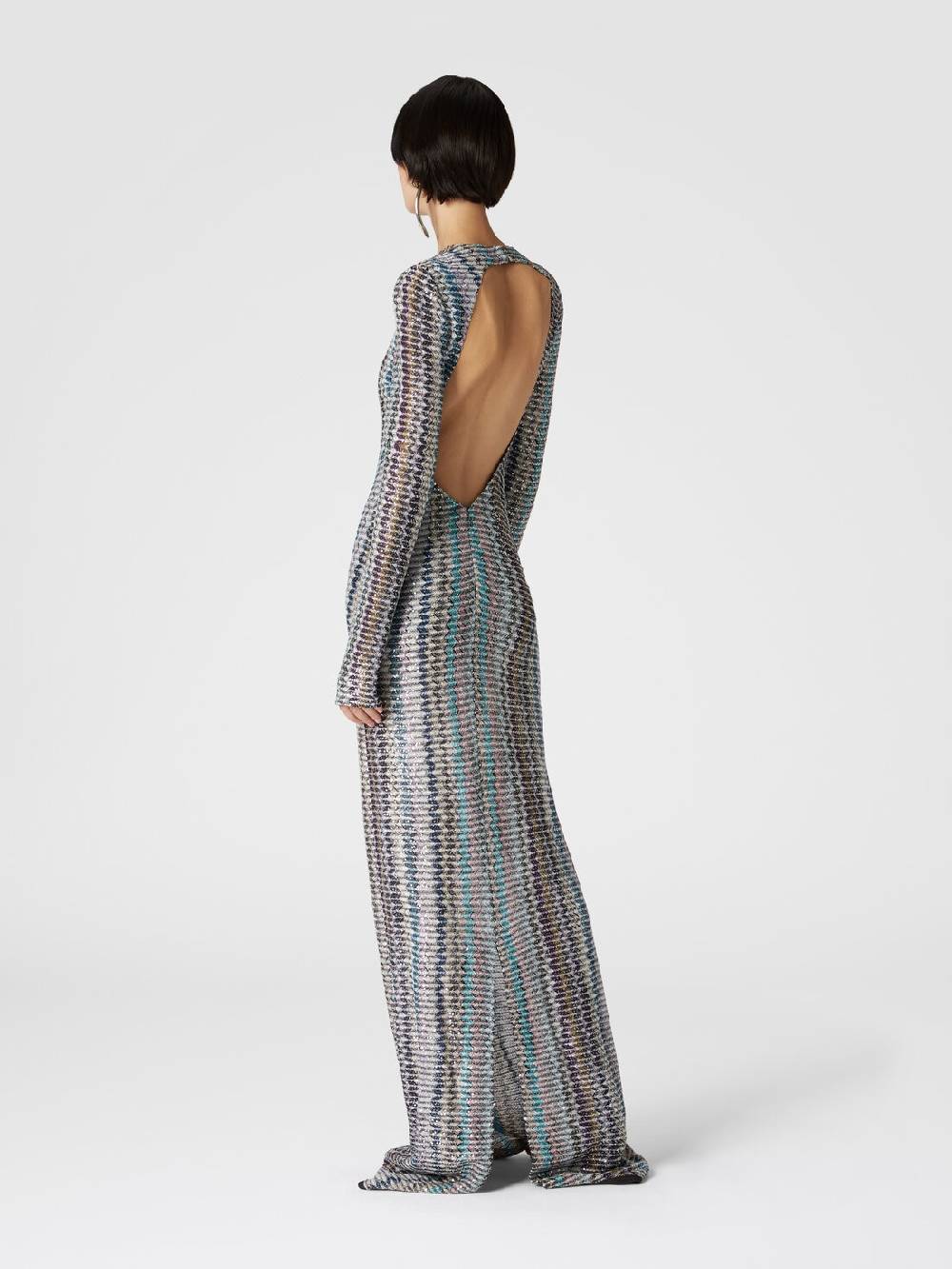 Missoni Abito Lungo Con Paillettes E Dettaglio Cut Out