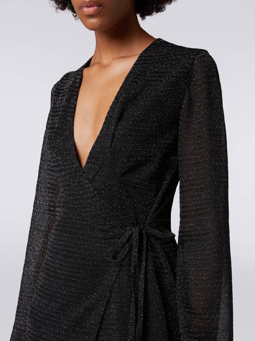 Missoni Abito Lungo Con Scollatura A V In Viscosa Lamé