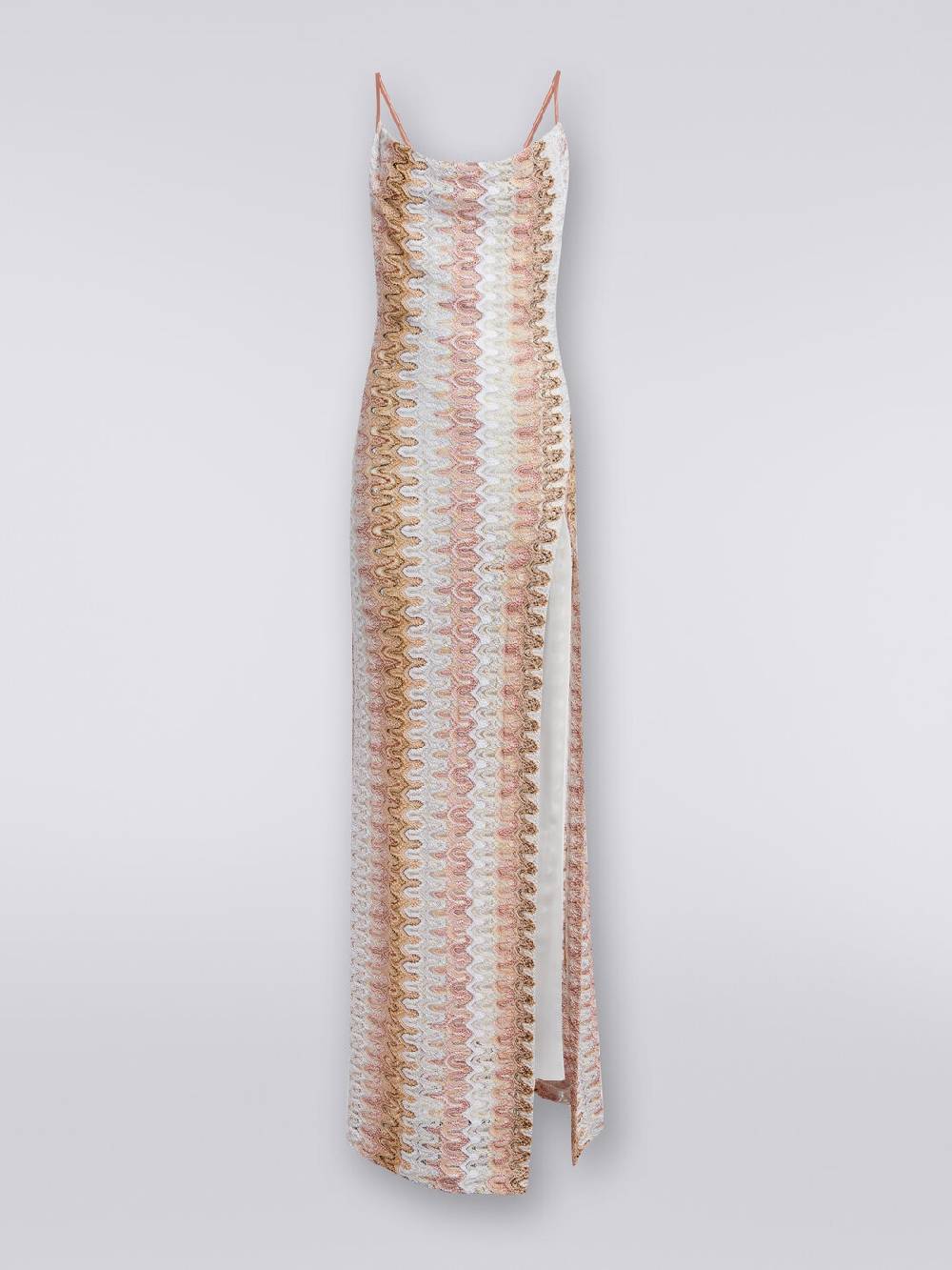 Missoni Abito Lungo Effetto Pizzo Con Scollatura Drappeggiata E Spacco