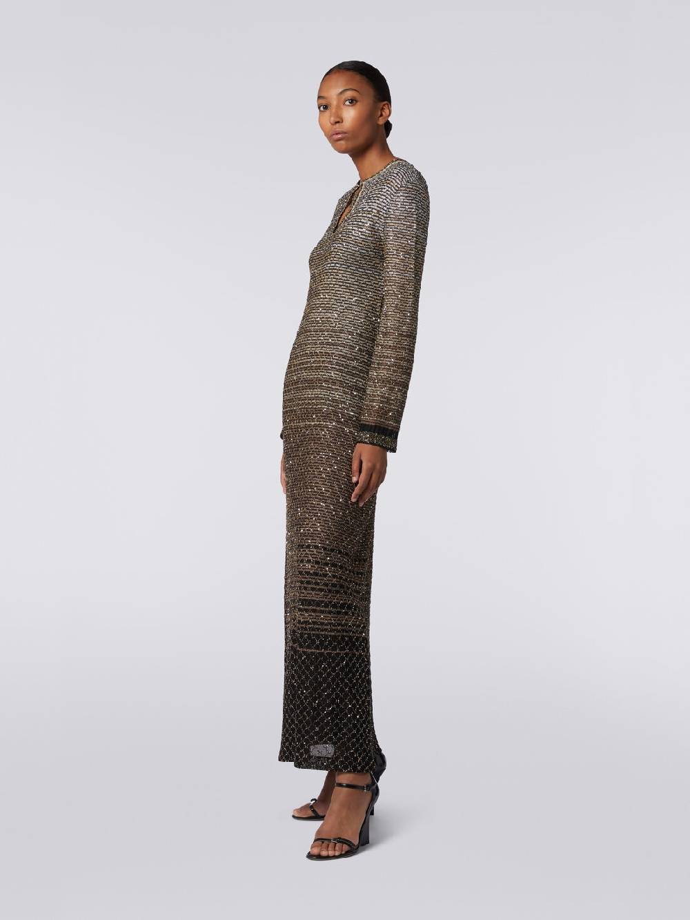 Missoni Abito Lungo In Maglia Dégradé Con Paillettes