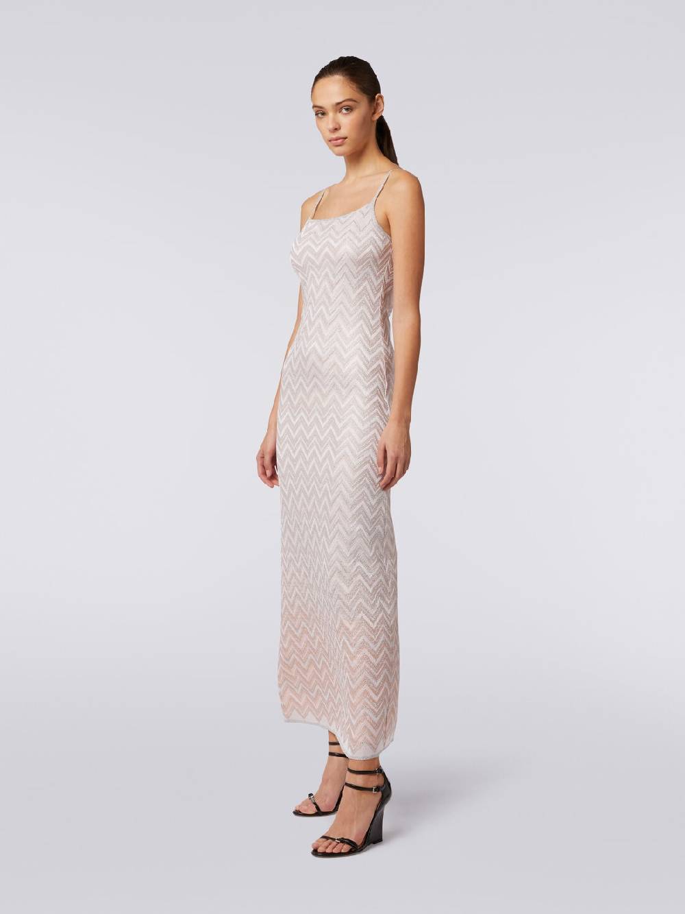 Missoni Abito Lungo Senza Maniche In Viscosa Lamé Zig Zag