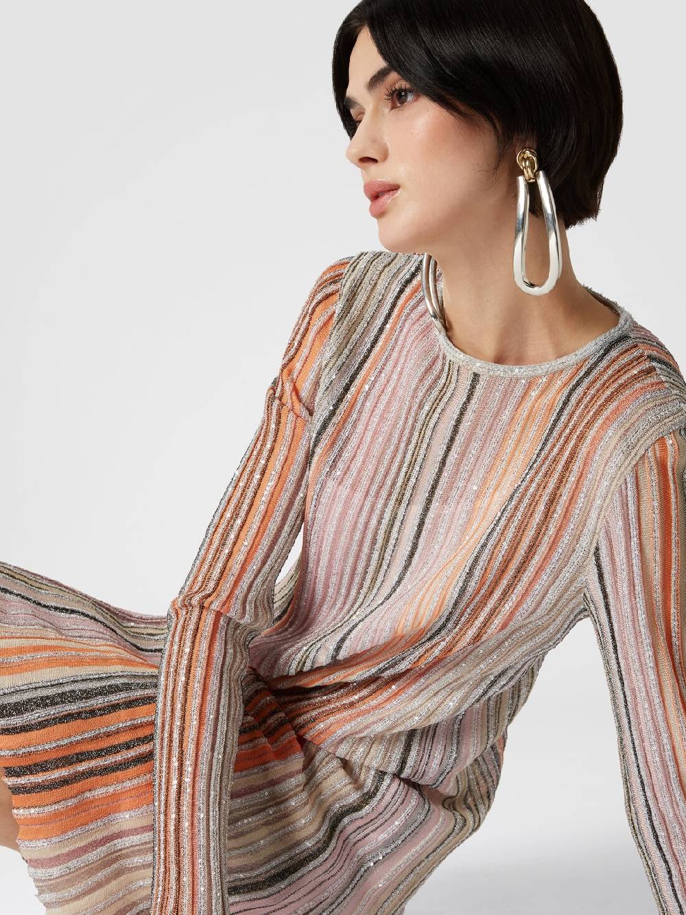 Missoni Abito Plissée Parzialiazzato Con Paillettes