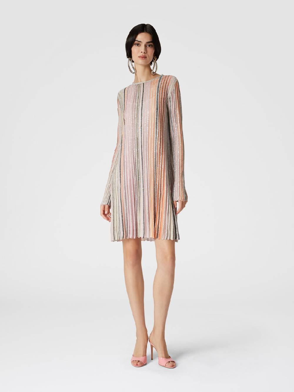 Missoni Abito plissée parzialiazzato con paillettes