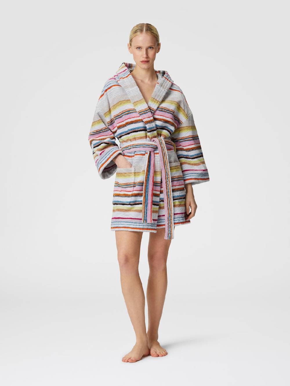 Missoni Accappatoio corto Moonshadow in spugna di cotone con lurex