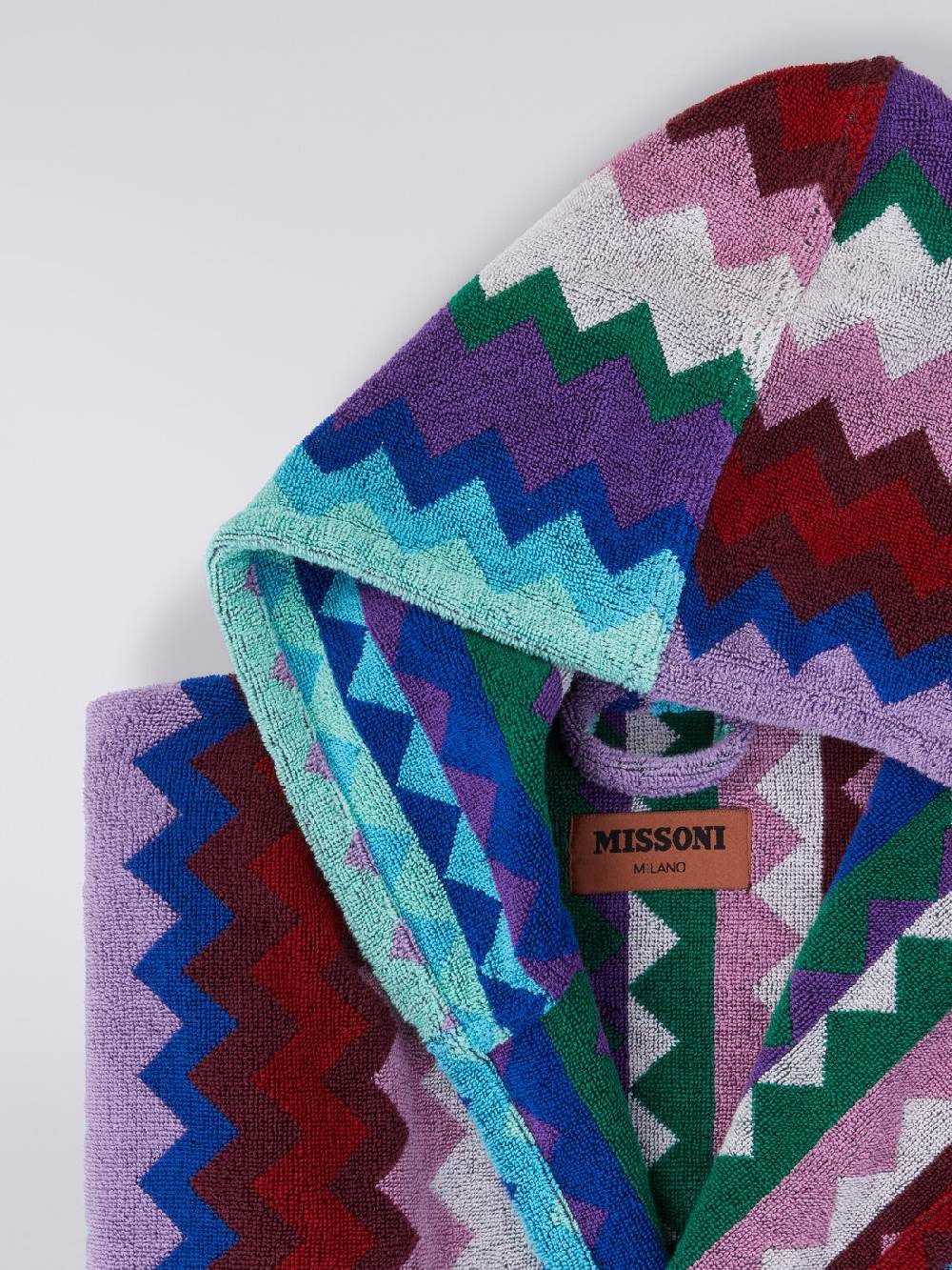 Missoni Accappatoio Lungo Con Cappuccio Chantal In Spugna Di Cotone Chevron