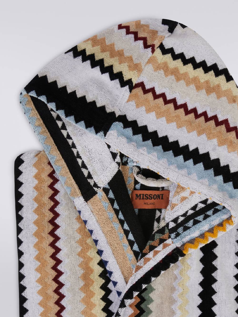 Missoni Accappatoio Lungo Con Cappuccio Curt In Spugna Di Cotone Chevron