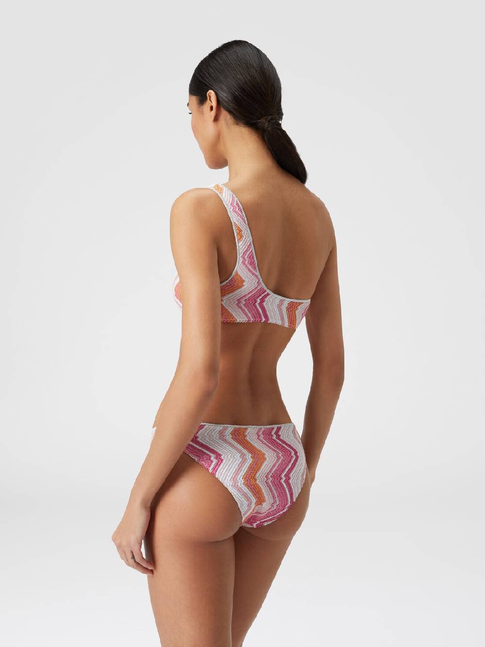 Missoni Bikini Monospalla In Misto Viscosa Chevron Con Lurex