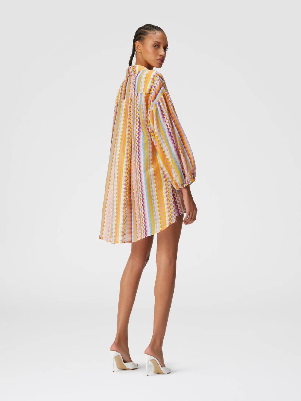 Missoni Blusa Oversize In Seta E Cotone Stampa Zig Zag