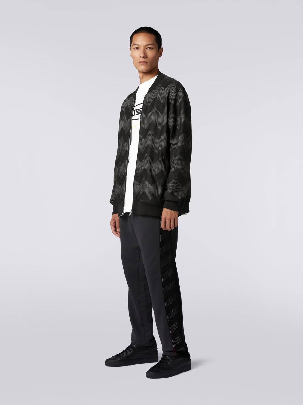 Missoni Bomber In Misto Cotone Zig Zag In Collaborazione Con Mike Maignan