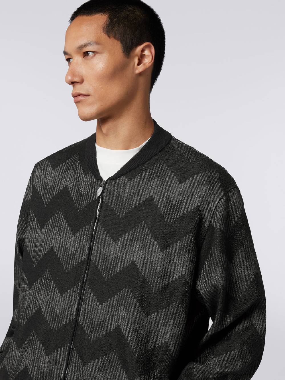 Missoni Bomber In Misto Cotone Zig Zag In Collaborazione Con Mike Maignan