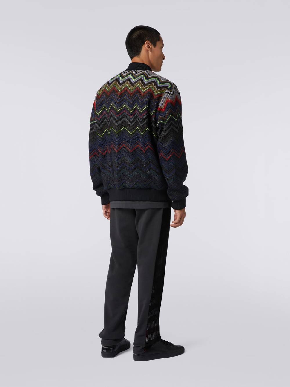Missoni Bomber In Misto Lana E Cotone Chevron In Collaborazione Con Mike Maignan