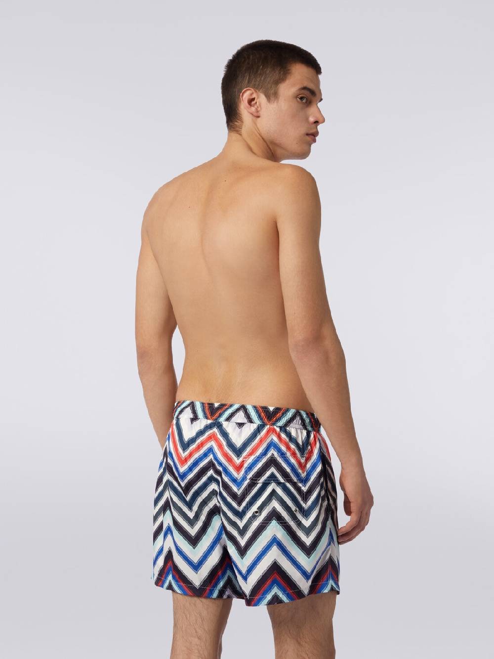 Missoni Boxer Mare In Nylon Con Macro-zig Zag In Gradazione