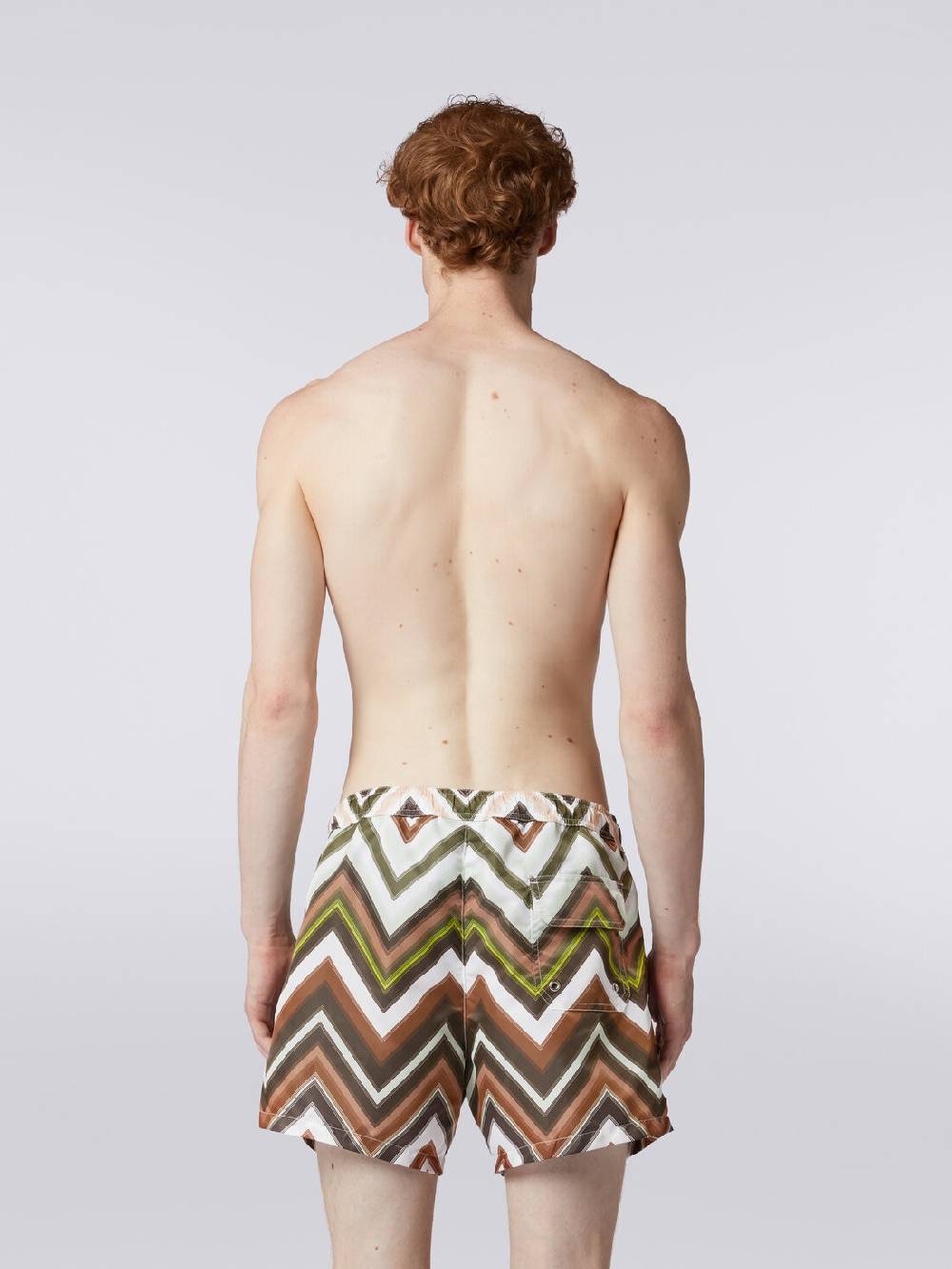 Missoni Boxer Mare In Nylon Con Macro-zig Zag In Gradazione