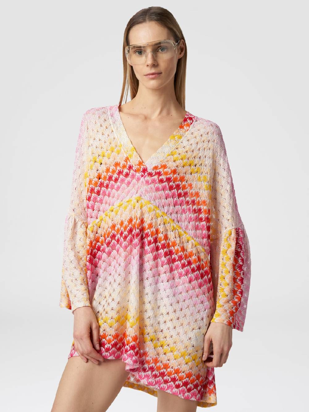 Missoni Caftano Copricostume Corto Effetto Pizzo Con Lurex