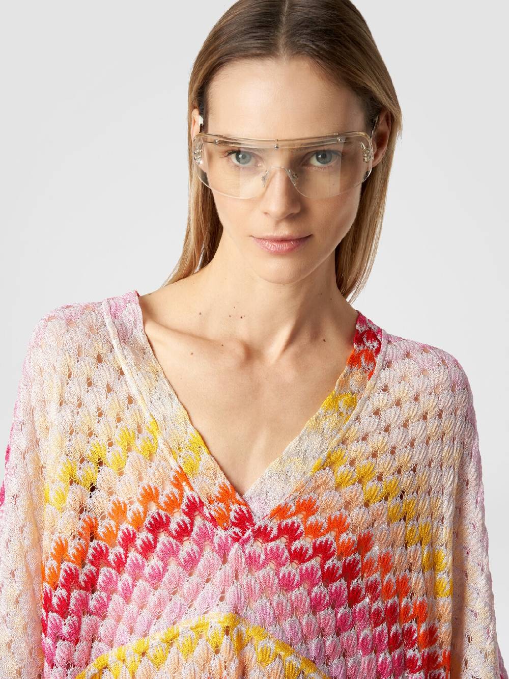 Missoni Caftano Copricostume Corto Effetto Pizzo Con Lurex