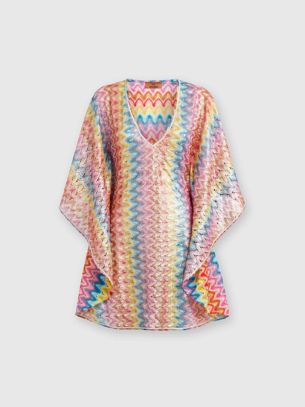 Missoni Caftano Copricostume Corto In Pizzo Spalmato