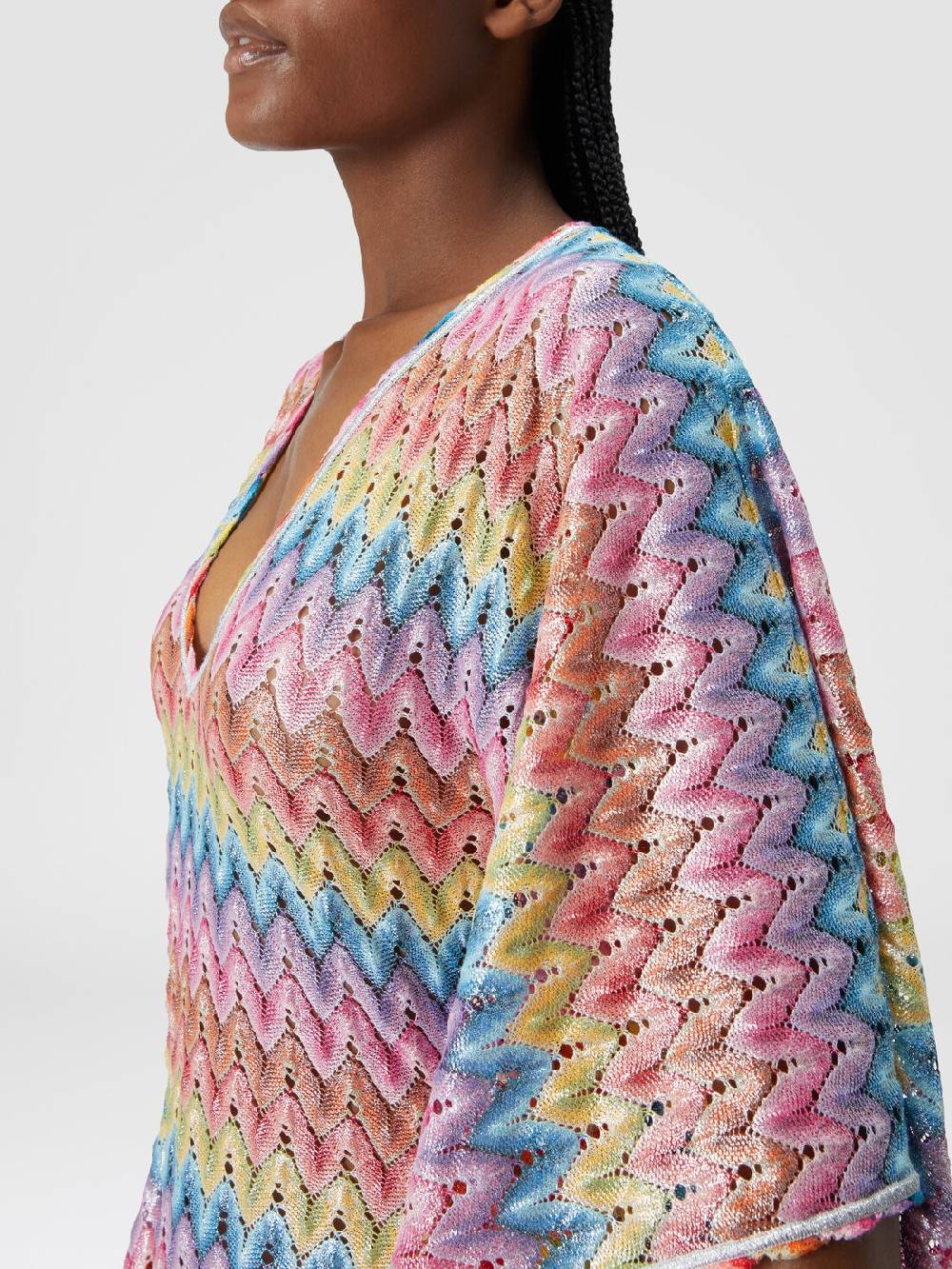 Missoni Caftano Copricostume Lungo In Pizzo Spalmato