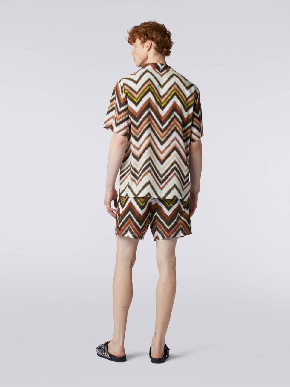 Missoni Camicia A Maniche Corte In Viscosa Con Stampa Chevron
