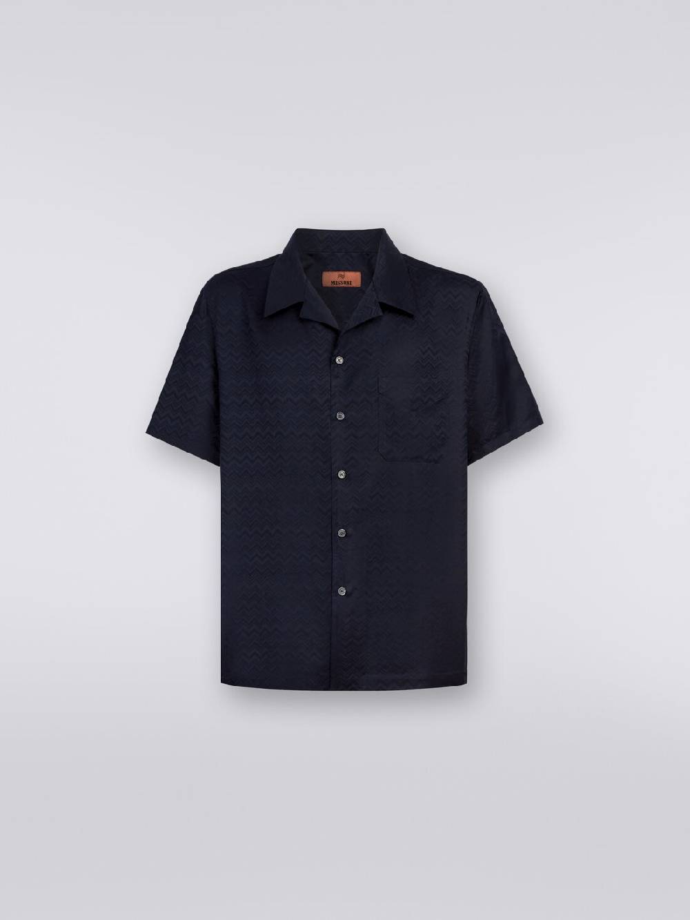 Missoni Camicia A Maniche Corte Modello Bowling In Misto Cotone Chevron