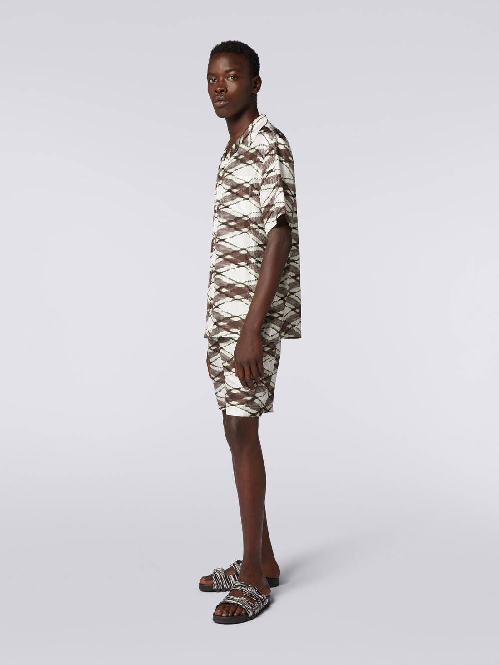 Missoni Camicia A Maniche Corte Modello Bowling In Seta Stampata