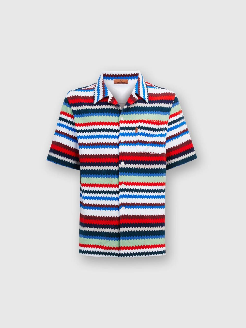 Missoni Camicia A Maniche Corte Modello Bowling In Spugna Zig Zag