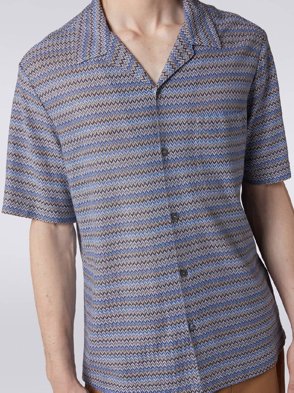 Missoni Camicia A Maniche Corte Modello Bowling Zig Zag