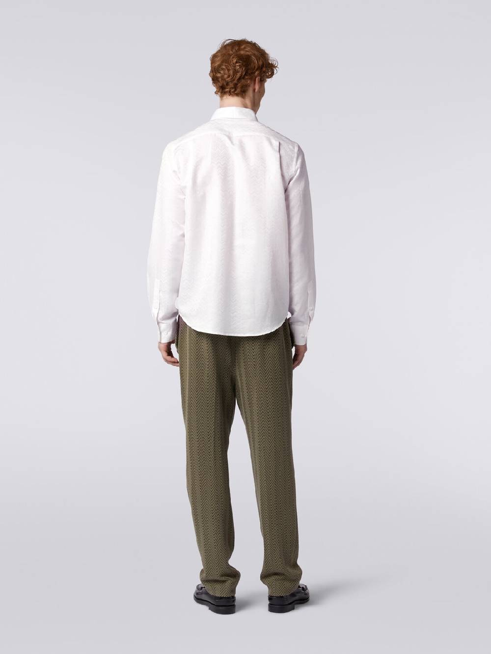 Missoni Camicia A Maniche Lunghe In Misto Cotone Con Motivo Zig Zag