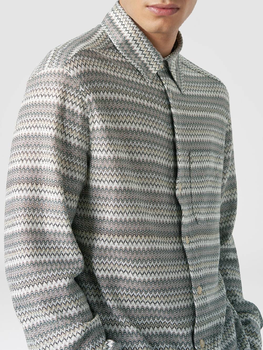 Missoni Camicia A Maniche Lunghe In Misto Viscosa Chevron