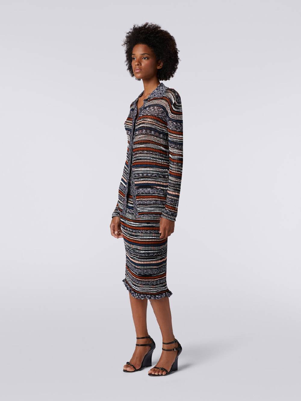 Missoni Camicia In Maglia Di Viscosa A Costine Fiammata