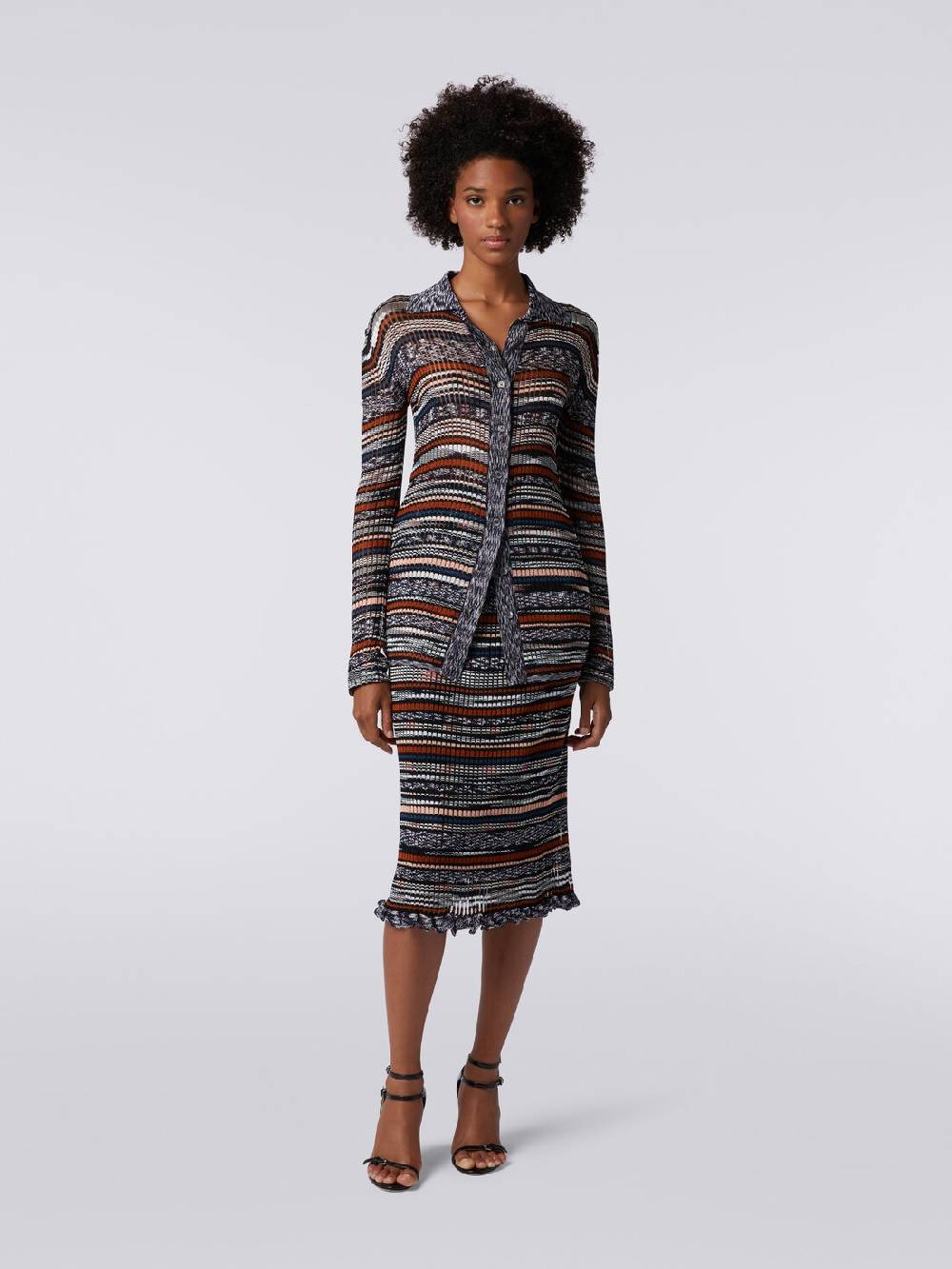 Missoni Camicia in maglia di viscosa a costine fiammata