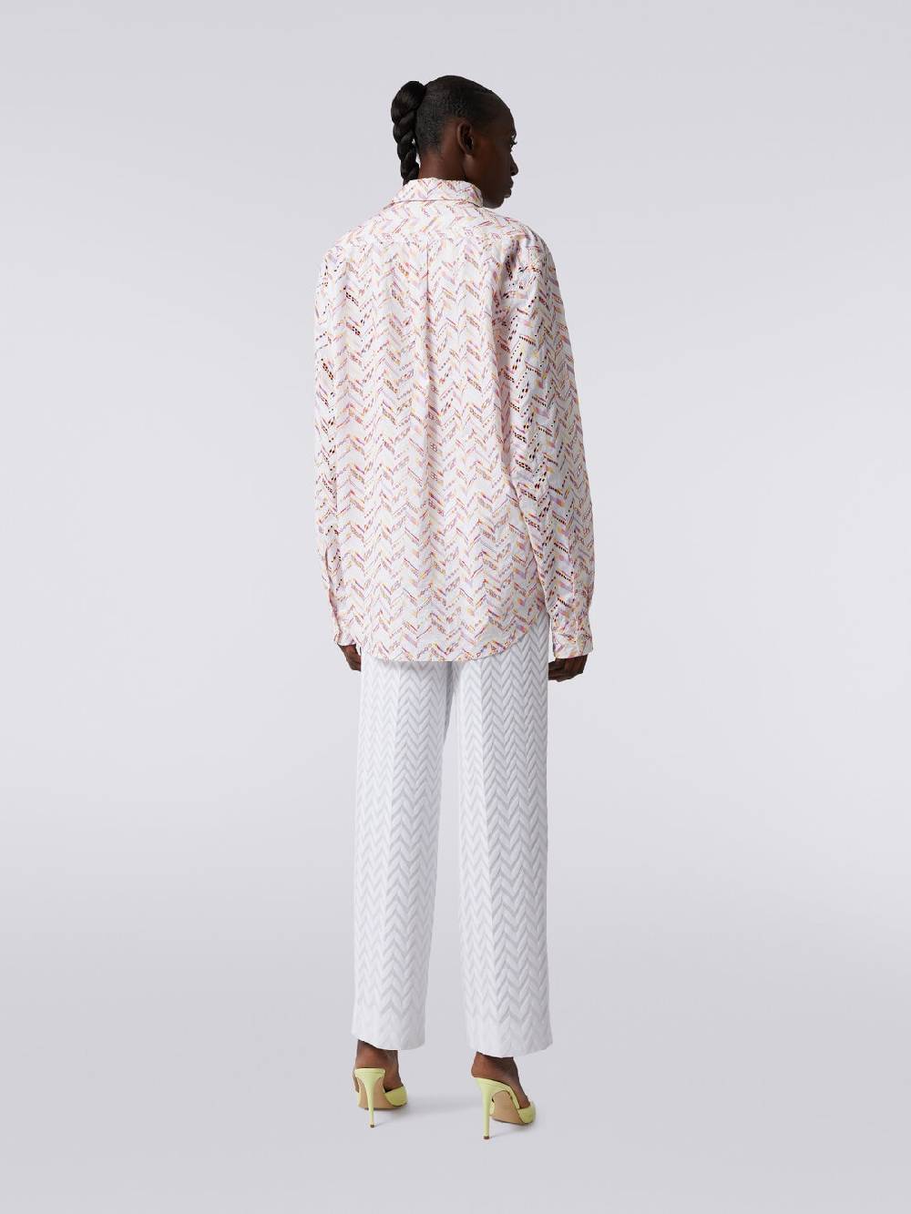 Missoni Camicia In Popeline Di Cotone Con Pizzo Sangallo